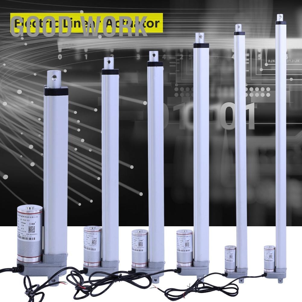 Good Work 12V Force 1500N จังหวะ 200-750 มม.Linear Actuator ยกไฟฟ้าวงเล็บมอเตอร์