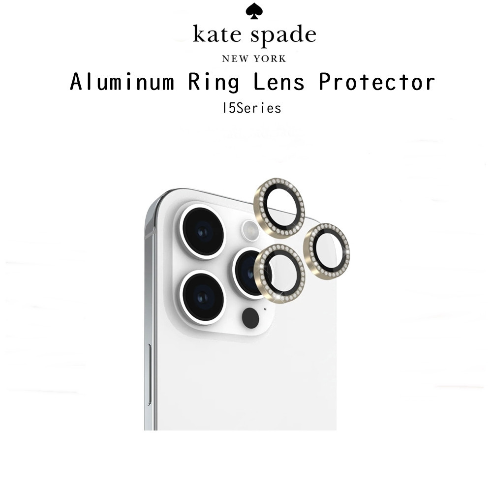 Kate Spade New York Aluminum Ring Lens Protector กระจกเลนส์กล้องเกรดพรีเมี่ยม สำหรับ iPhone15Pro/15Promax