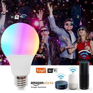 Tuya หลอดไฟอัจฉริยะ Led 9W 15W E27 RGB ควบคุมผ่านโทรศัพท์มือถือ APP Smart Life และ Tuya