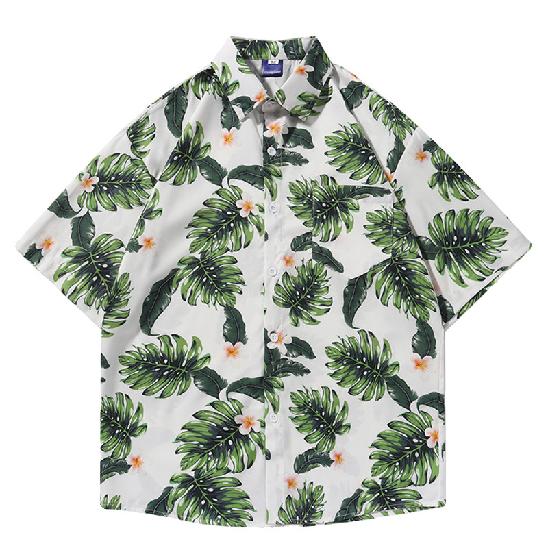 Songkran เทศกาลสงกรานต์ hawaii shirt เชิ้ตลายดอก เสื้อแจ็กเก็ต แขนสั้น พิมพ์ลาย ทรงหลวม แบบบาง เหมาะกับเดินชายหาด แฟชั่นฤดูร้อน สไตล์สตรีท สําหรับผู้ชาย