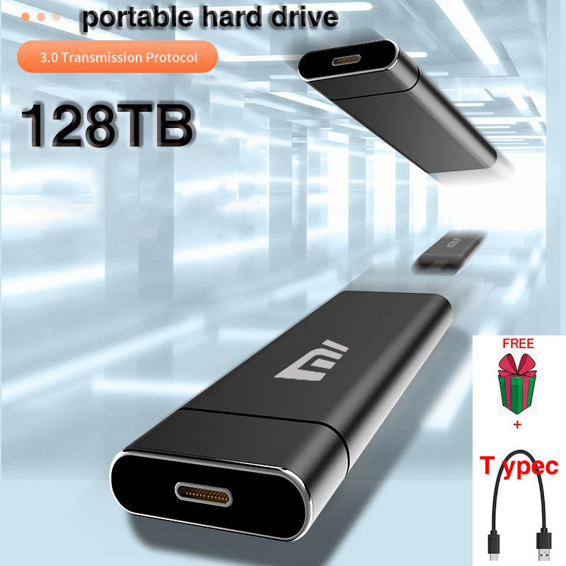 ฮาร์ดไดรฟ์ภายนอก 128TB/60TB/30TB ฮาร์ดดิสก์มือถือ 1TB/2TB External HDD 4TB/8TB Type-c USB 3.0 Extern