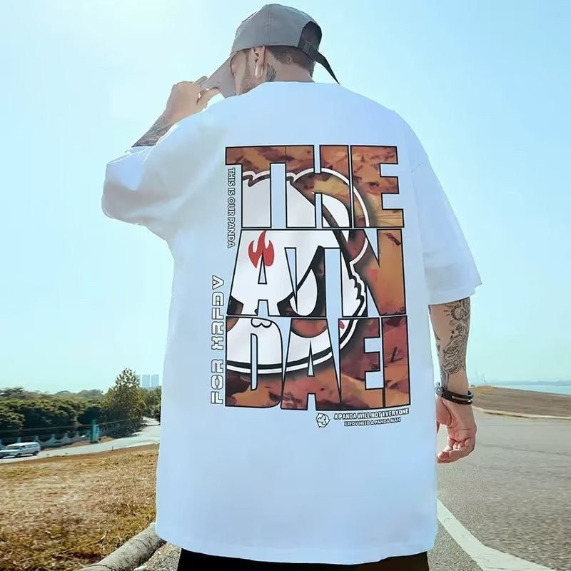 【M-8XL 】เสื้อยืดแขนสั้น ทรงหลวม โอเวอร์ไซซ์ สไตล์ฮิปฮอป แฟชั่นฤดูร้อน สําหรับเด็กผู้ชาย 2024