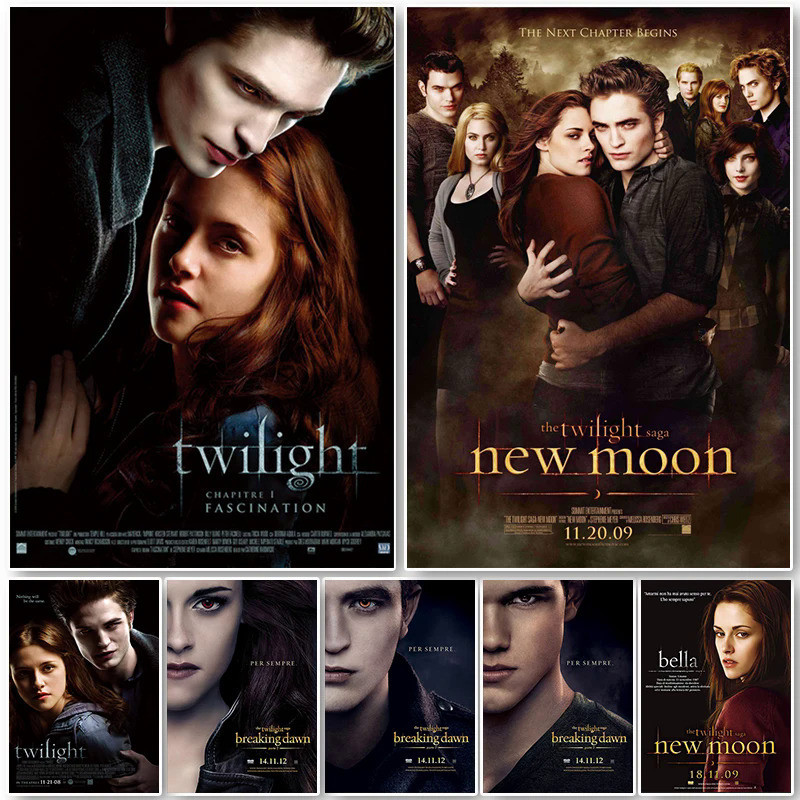 โปสเตอร์ ภาพยนต์ภาพยนตร์ Twilight Vampire Bella Edward สไตล์คลาสสิก สําหรับตกแต่งผนังบ้าน บาร์ คาเฟ่ โรงแรม