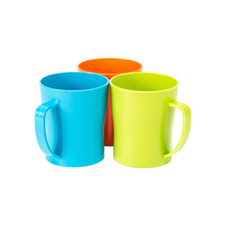 แก้วน้ำพลาสติก ทนความร้อน แบบมีหูจับ (คละสี) ขนาด 13.5 ออนซ์…