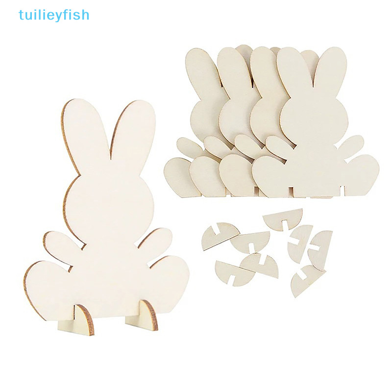 【tuilieyfish】ของเล่นกระต่ายอีสเตอร์ ไม้ แฮนด์เมด DIY สําหรับเด็ก ตกแต่งบ้าน โต๊ะอีสเตอร์ ของขวัญ 10 ชิ้น【IH】