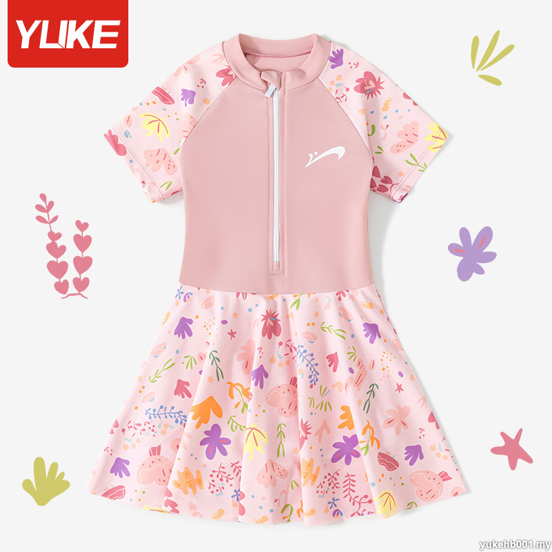 ชุดว่ายน้ำ YUKE สำหรับเด็กผู้หญิง ชุดว่ายน้ำวันพีชป้องกันแสงแดด ชุดว่ายน้ำสำหรับสระว่ายน้ำ