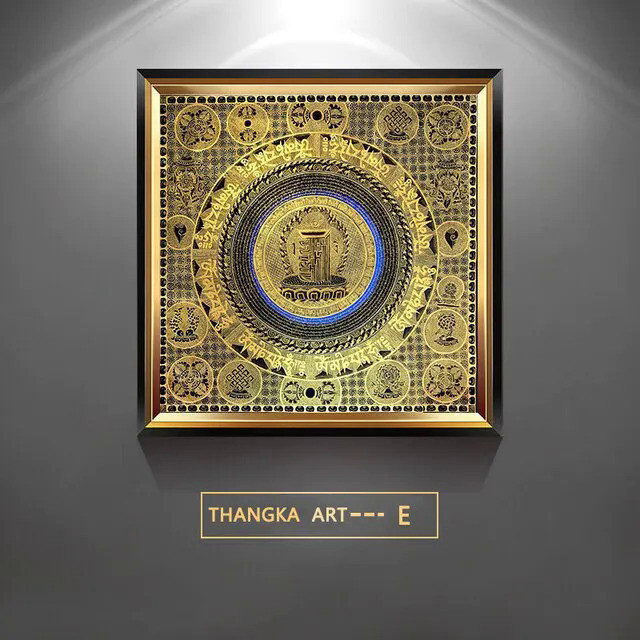Golden ทิเบต Thangka พระพุทธรูปโปสเตอร์ Faith ทิเบต Mandala ภาพวาดผ้าใบพิมพ์และ Wall Art ภาพสําหรับตกแต่งบ้าน Cuadros FROF
