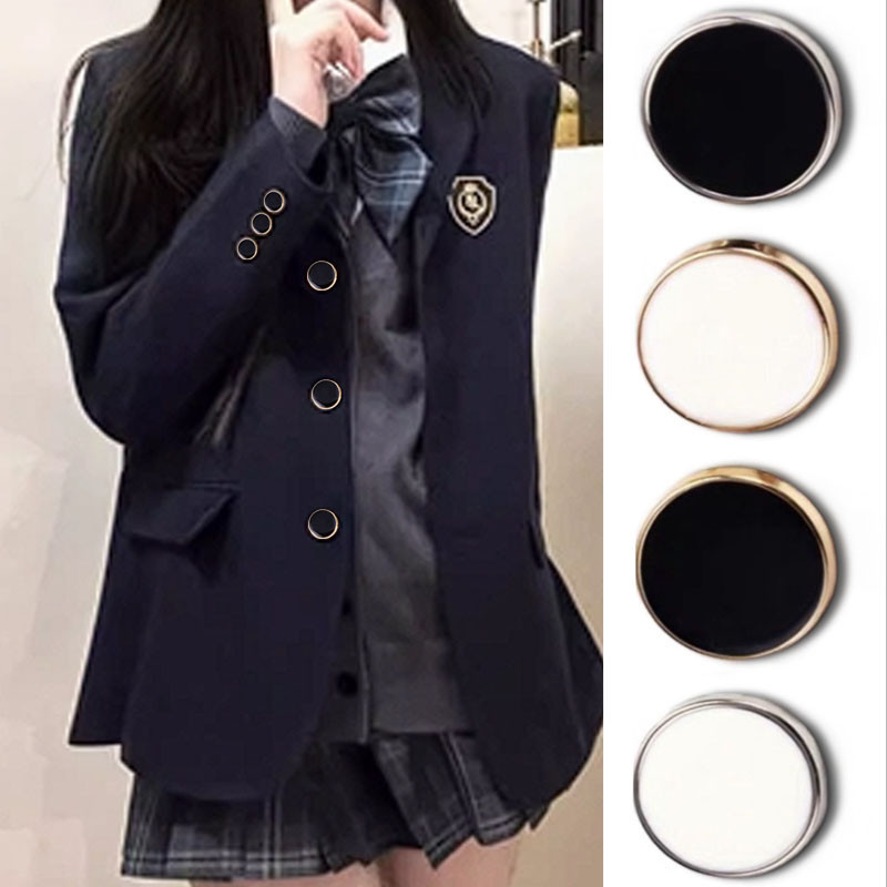 Bfxdg กระดุมโลหะ ทรงกลม แวววาว เรียบง่าย แฟชั่น สําหรับตกแต่งเสื้อโค้ท เสื้อกันลม เสื้อผ้า 10 ชิ้น ต่อชุด