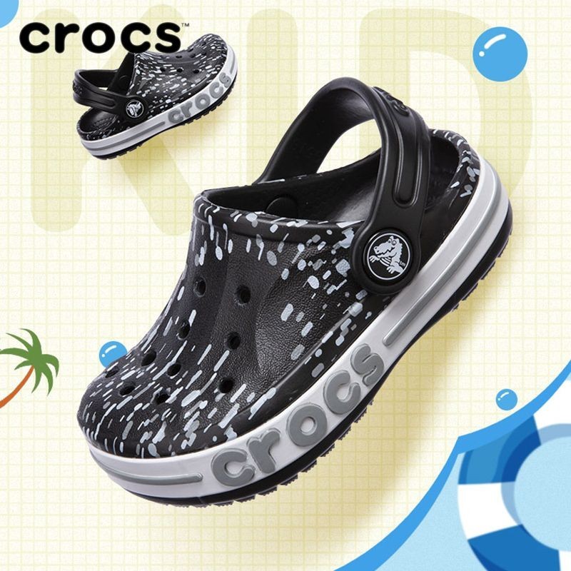 Crocs รองเท้าแตะ Crocs พิมพ์ลายธง ขนาดเล็ก กลาง และใหญ่ สําหรับเด็กผู้ชาย และเด็กผู้หญิง207020 Rlqv