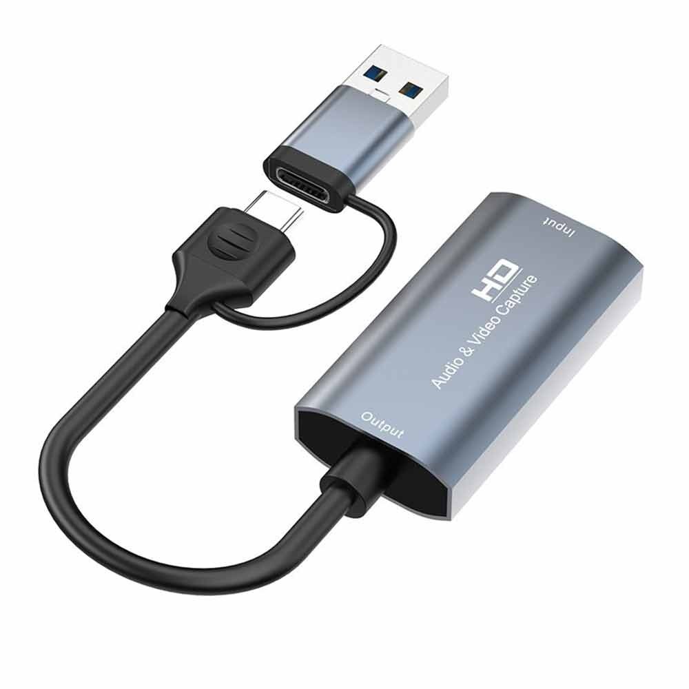 HDMI to Type C Video Audio Capture Card Adapter Screen Recorder USB-C 1080P 4K