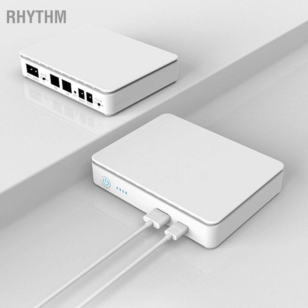 Rhythm Mini UPS แบตเตอรี่สำรอง 10400mAh Uninterruptible Power Supply เอาต์พุต 5V 9V 12V POE 15V 24V สำหรับกล้อง Router 100-240V