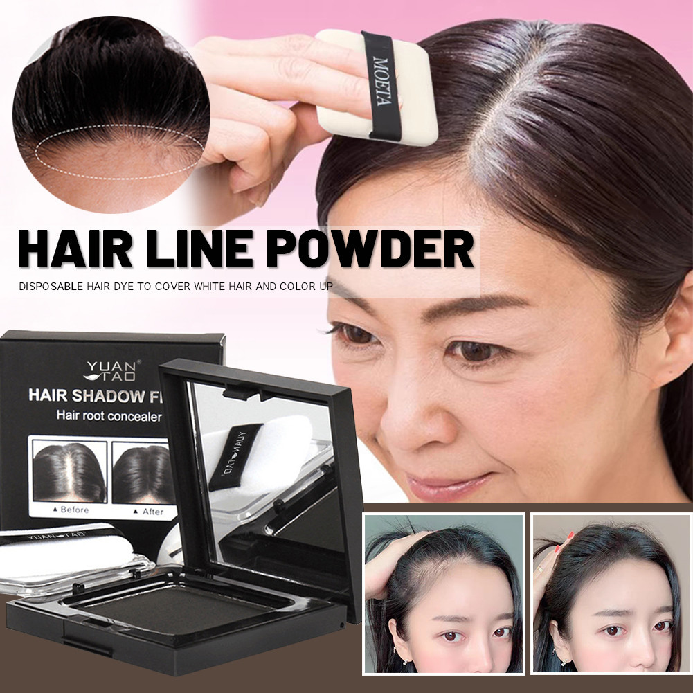 Yuantao Matte Hairline Powder Filler Hair Filler Fluffy Powder Filler หน้าผากกันน้ําพร้อมพัฟ