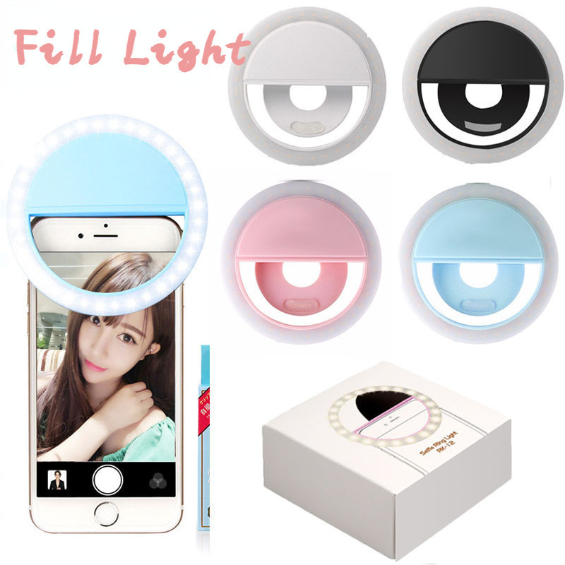 แหวนไฟเซลฟี่ Led 3 โหมด ขนาดเล็ก แบบพกพา ทนทาน ชาร์จ USB สําหรับโทรศัพท์มือถือ แท็บเล็ต