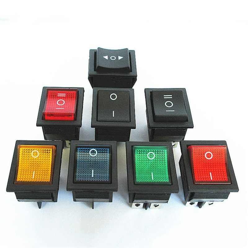 Kcd4 สวิตช์โยกรีเซ็ต 4 Pin 6 Pin 2 ความเร็ว 16A250V สีแดง ไม่มีไฟพื้นหลัง สีขาว สีแดง พร้อมไฟ 4 Pin 2-Speed 220V Kcd4 ฝากันน้ําในตัว พร้อมลูกศรทวิภาคี รีเซ็ตตัวเอง 6 พิน