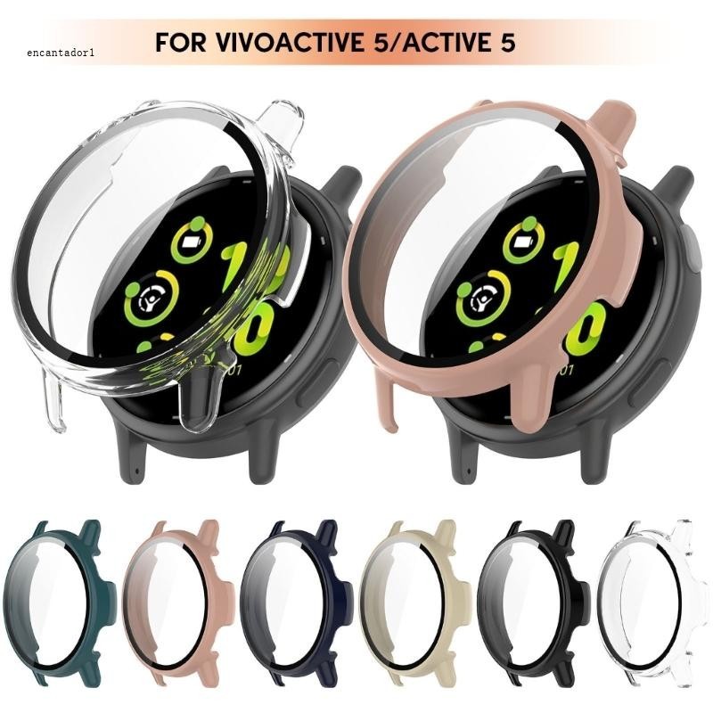 ✿ สําหรับ Vivoactive 5 เปลือกแข็ง กระจกนิรภัย ป้องกันหน้าจอ เคส