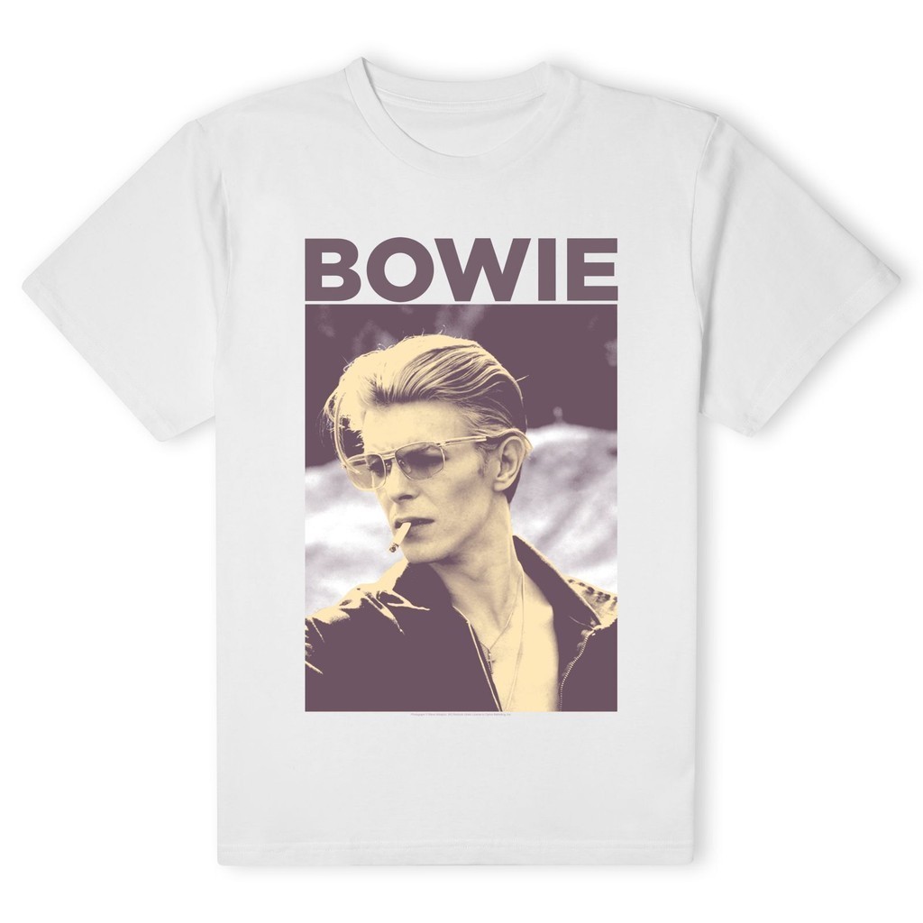 เสื้อยืด พิมพ์ลายวาฟเฟิล David Bowie Smoke ของขวัญ สําหรับเพื่อน ทุกเพศ 2024 xs-3xl       