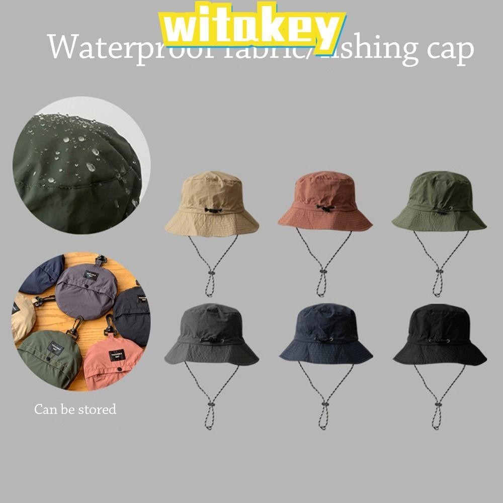Witakey หมวกบักเก็ต หมวกตกปลา กันน้ํา แบบพกพา ฤดูร้อน ป้องกันรังสียูวี แห้งเร็ว หมวกกันแดด ตั้งแคมป์ เดินป่า