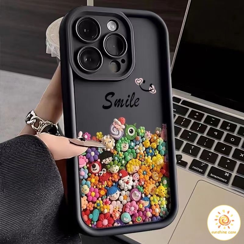 เคสโทรศัพท์มือถือTPUแบบป้องกันทุกด้านสำหรับตุ๊กตาสีสันสดใส ไอโฟน11 For iPhone12 13 14 15Pro MAX X XS XR XS 8Plus SE2020
