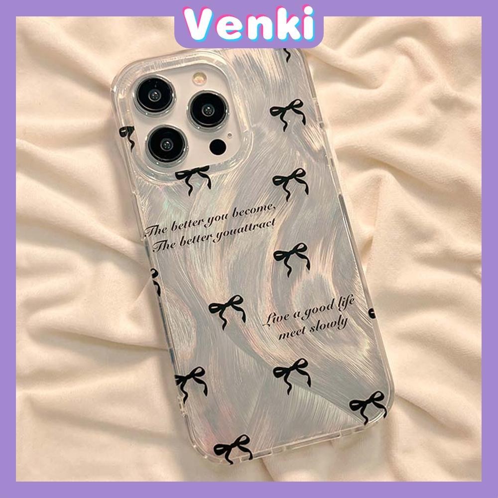 VENKI - สำหรับ iPhone 11 15 Pro Max เคส ไอโฟน ขนนกสีเงินหรูหราโฮโลแกรมเลเซอร์เคสใส อ่อนนุ่ม TPU หูกระต่าย เข้ากันได้กับ iPhone 14 13 Pro Max 12 Pro Max 11 XR XS 7 8 PLUS
