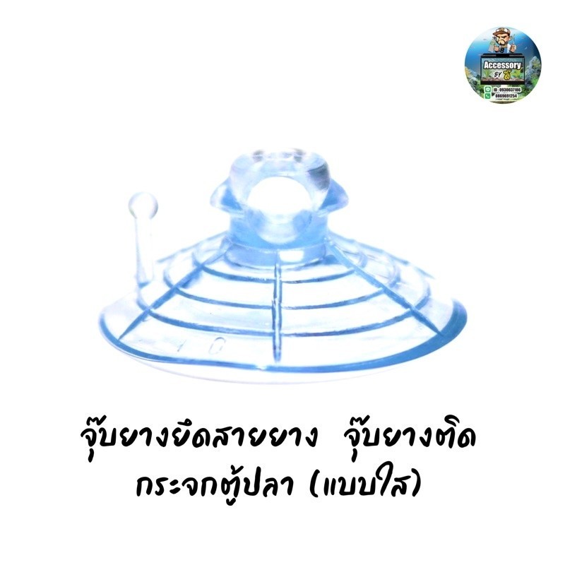 จุ๊บยางยึดสายยาง จุ๊บยางติดกระจกตู้ปลา เพื่อจัดเก็บสายยางให้เป็นระเบียบ (แบบใส)