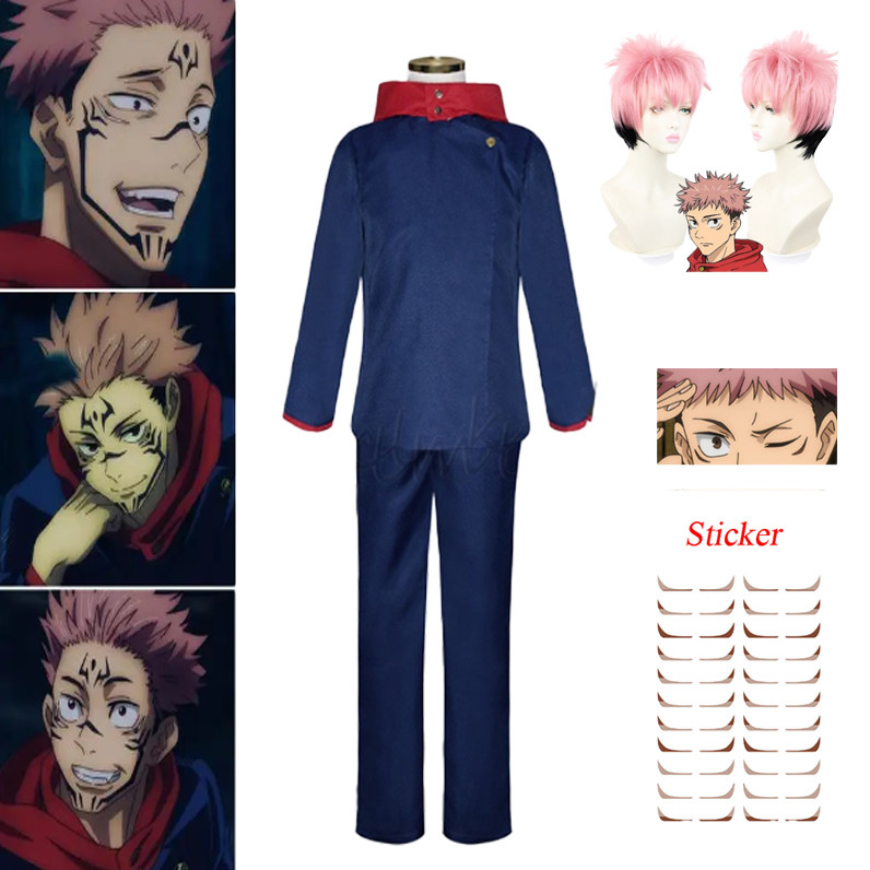 (ประเทศไทย)Jujutsu Kaisen คอสเพลย์เครื่องแต่งกาย Itadori Yuji Costume Cosplay Set