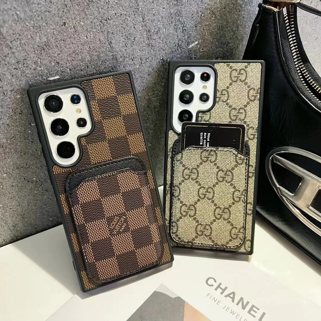 เคสโทรศัพท์มือถือหนัง กันกระแทก พร้อมช่องใส่บัตร แฟชั่น สําหรับ Samsung S24 Ultra S24 Plus S23+ S23 S22 Ultra S22+ S22 S21 Ultra S21+ S21