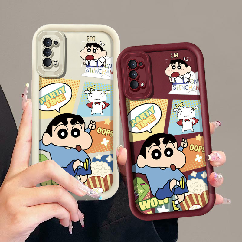 เคสโทรศัพท์มือถือ TPU แบบนิ่ม ลายการ์ตูนชินจัง สําหรับ OPPO A9X F11 F17 F19 F21 Pro Reno 4 5 4F 5F 5K