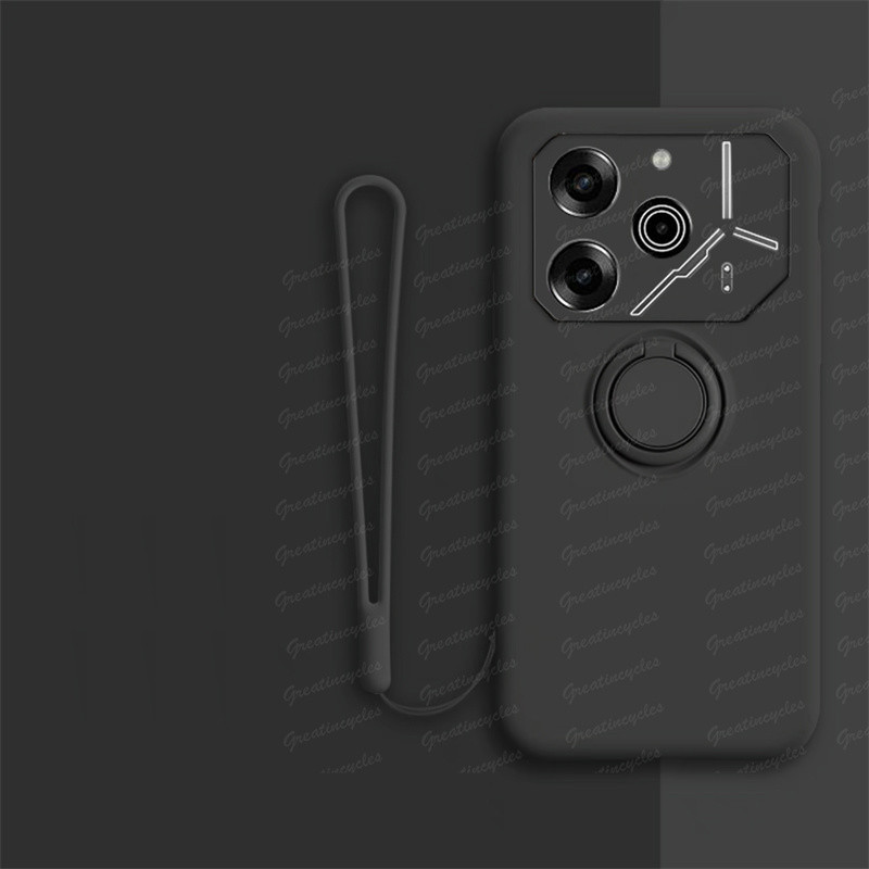 Tecno Pova 6 5G Li7 / Pova 6 Pro Li9 เคสโลหะ แม่เหล็ก ที่วางโทรศัพท์ นุ่ม TPU เคสโทรศัพท์ พร้อมสายคล้องข้อมือ ป้องกันการสูญหาย เชือกสั้น