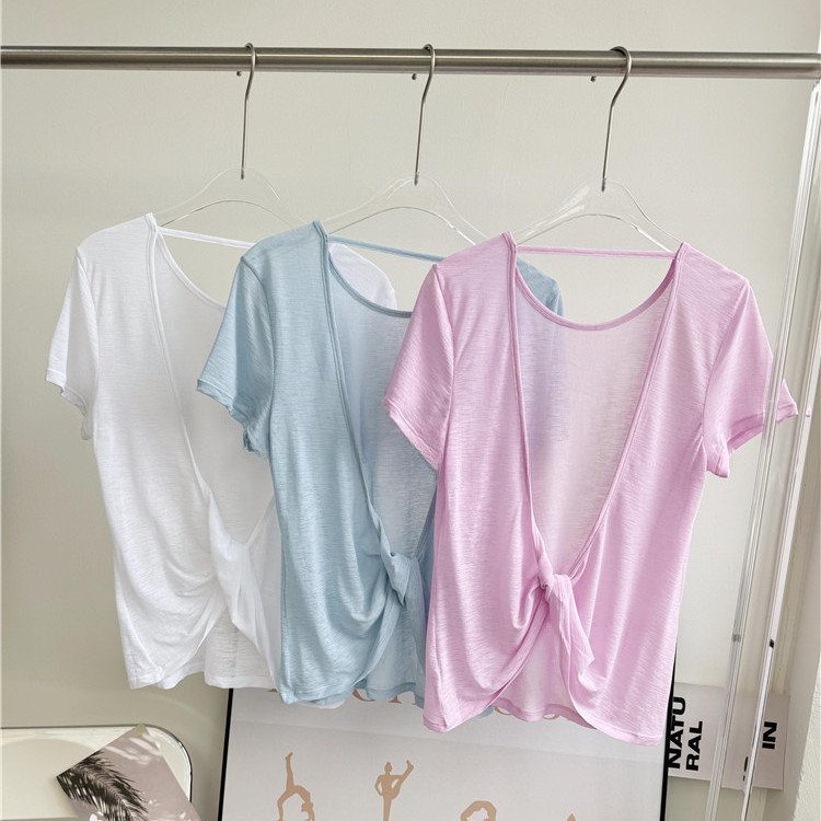 【YOGATRUTH】เสื้อกีฬาเต้นรํา โยคะ ระบายอากาศ เซ็กซี่