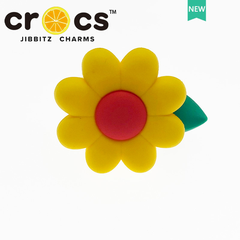 JIBBITZ cross charms ตัวติดรองเท้า ดอกทานตะวัน3Dสีสด ตัวติดรองเท้า cross