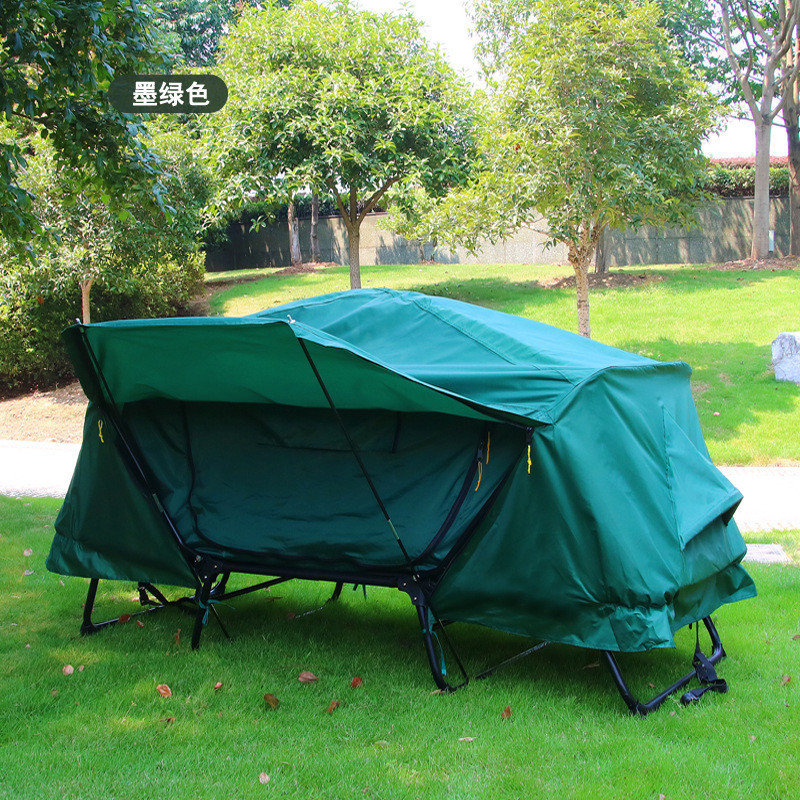 ใหม่ผ้า Oxford หนาเต็นท์ off the ground single bunk เต็นท์ตกปลากลางแจ้งคู่กับพายุ