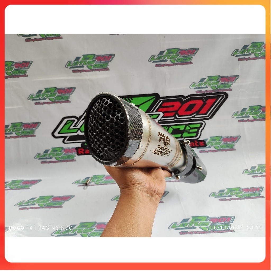 Slinser ท่อไอเสีย siliner r9 h2 ss โล่เข้า 50 มม. รถจักรยานยนต์ทั้งหมดสามารถใช้ได้