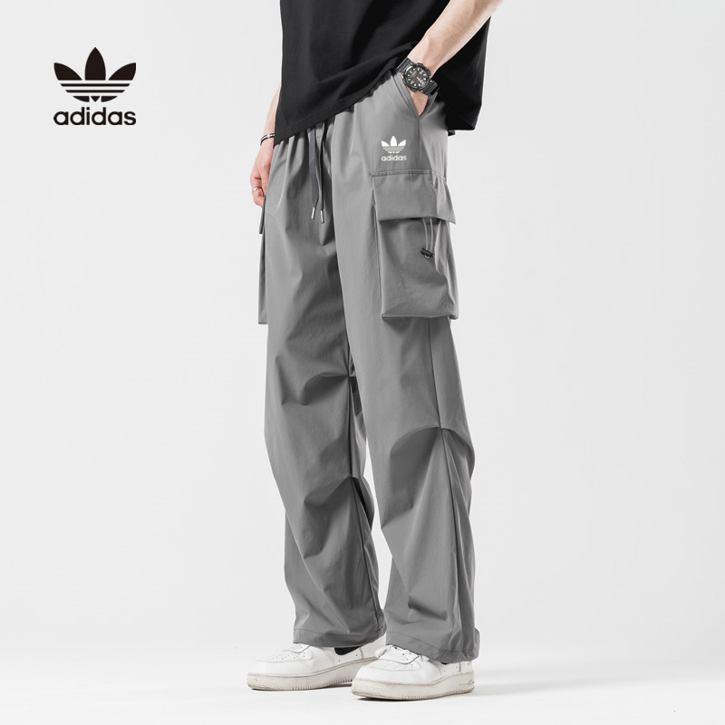 Adidas ของแท้ 100% กางเกงขายาวคาร์โก้ แบบนิ่ม ทรงหลวม คุณภาพสูง สําหรับผู้หญิง และผู้ชาย