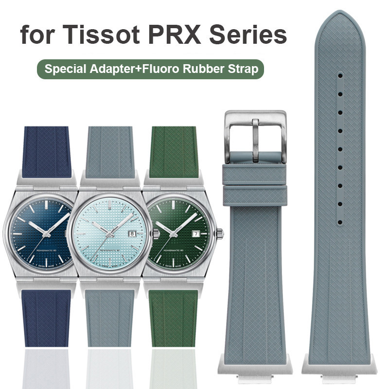 Fkm สายนาฬิกาข้อมือยางฟลูออโร่ ปลดเร็ว 12 มม. อุปกรณ์เสริม สําหรับ Tissot PRX Series T137.407 T137.410 Super Player 40 มม.