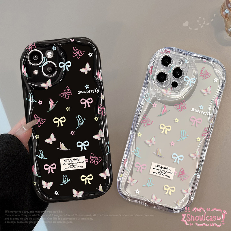 โรแมนติกDreamผีเสื้อGraffiti Bow SoftสําหรับOPPO A18 A15 A38 A53 A96 A58 A55 A57 A17K A12 A17 A16 A7