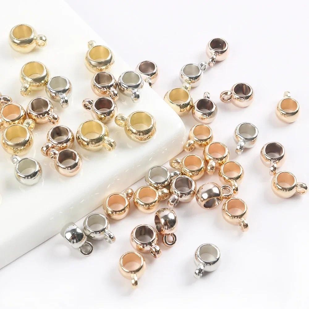 50 ชิ้นจี้คลิป Clasps Bail ตะขอ CCB Big Hole ลูกปัด Spacer ลูกปัดแบบหลวมสําหรับเครื่องประดับทําอุปกรณ์