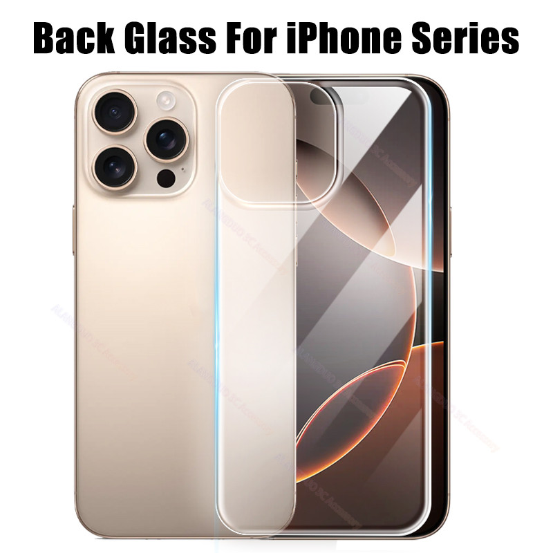 กระจกนิรภัยสําหรับ iPhone 16 15 14 13 12 11 Pro Max Plus Back Screen Protector Glass สําหรับ 16Pro Max