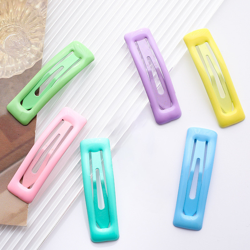 Rubuyou เด็กอุปกรณ์เสริมผม Candy สี DIY คลิปผมสำหรับสาวอุปกรณ์เสริมผมสี่เหลี่ยมผืนผ้า BB คลิป