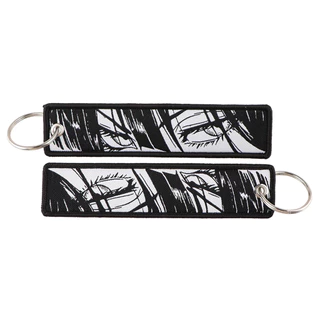 ญี่ปุ่นอะนิเมะ Cool เย็บปักถักร้อย Key Fobs Key แท็กรถยนต์พวงกุญแจสําหรับเพื่อนแฟชั่น KeyRing ของขวัญ