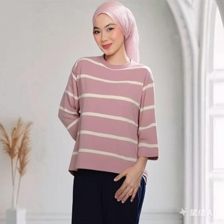 YAN@YAN STRIPED TOP LOSSE SHIRT KNITTED-9621