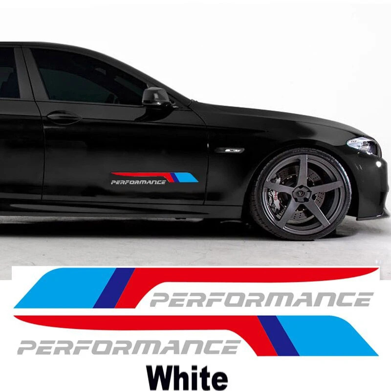 2 ชิ้น MPerformance สติกเกอร์ประตูรถสําหรับ BMW F10 F30 E28 E30 E36 E46 316 318 320 330 335 520 530 