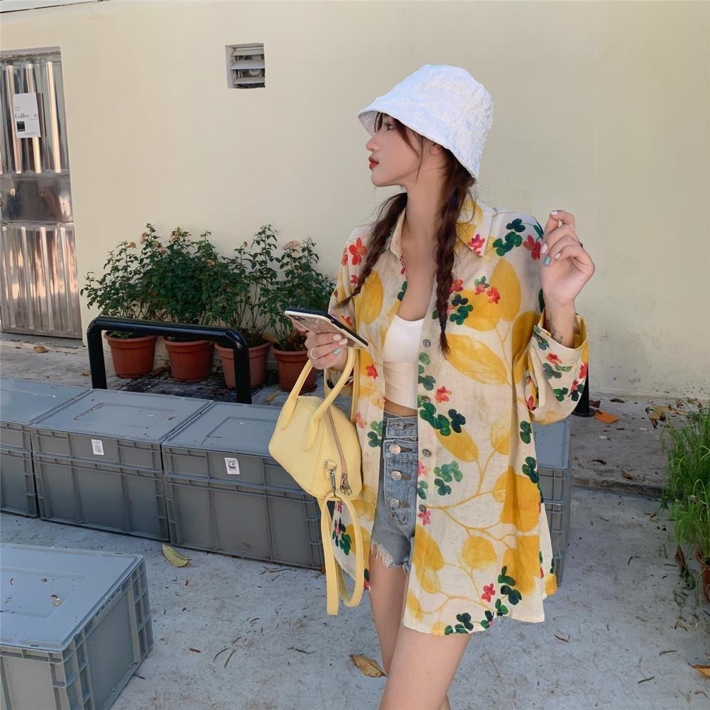 Cuites เสื้อแขนสั้นผู้หญิง เสื้อลายดอกไม้ เสื้อฮาวายผู้หญิง W378 thumbnail 6