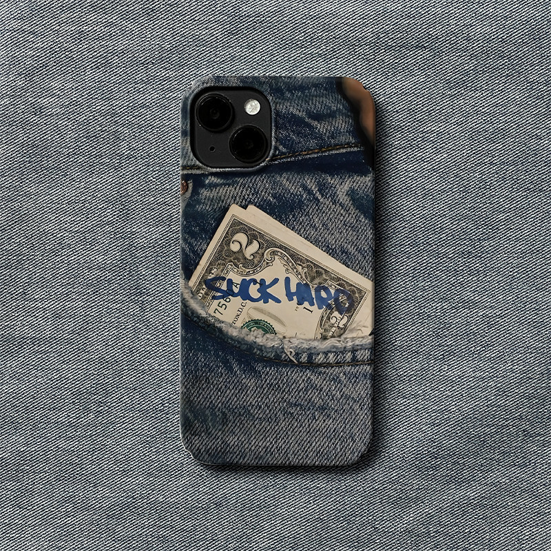 USD ในกางเกงยีนส์สำหรับ iPhone 13/16PROMAX 7 8PLUS XR เคสโทรศัพท์ซิลิโคน15PROMAX 12 13Pro กันกระแทก 