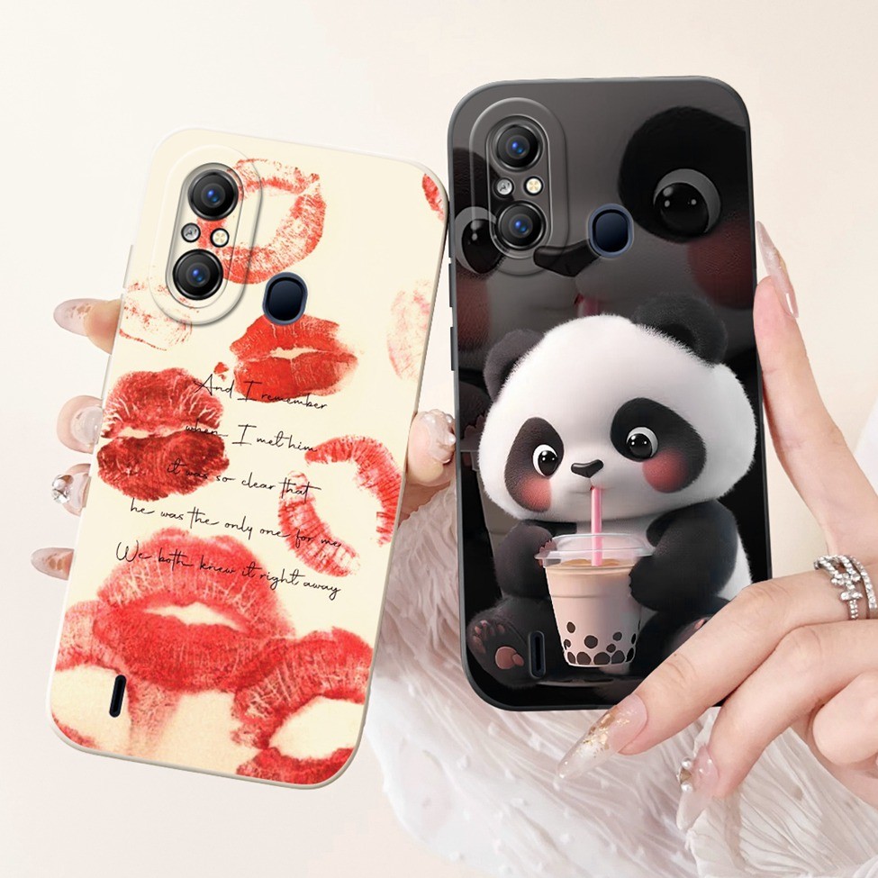 Itel A49 Play A631L กรณี A49 A661L กันกระแทกแมวน่ารัก Panda กระต่ายแฟชั่นดอกไม้ Love ฝาหลัง A49 ITEL