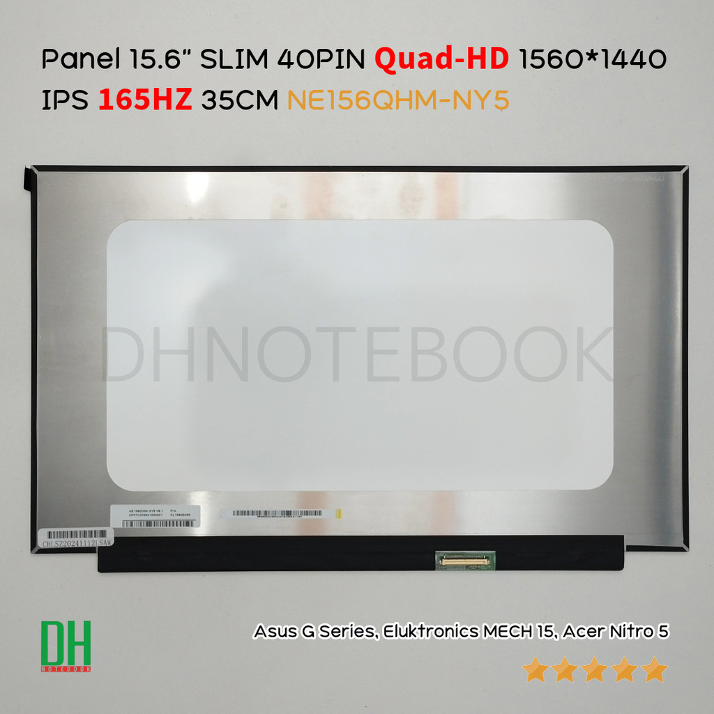 อะไหล่หน้าจอ LCD ขนาด 15.6 นิ้ว QHD IPS 165Hz โมเดล NE156QHM-NY5 รองรับ Asus G Series, Acer Nitro 5 