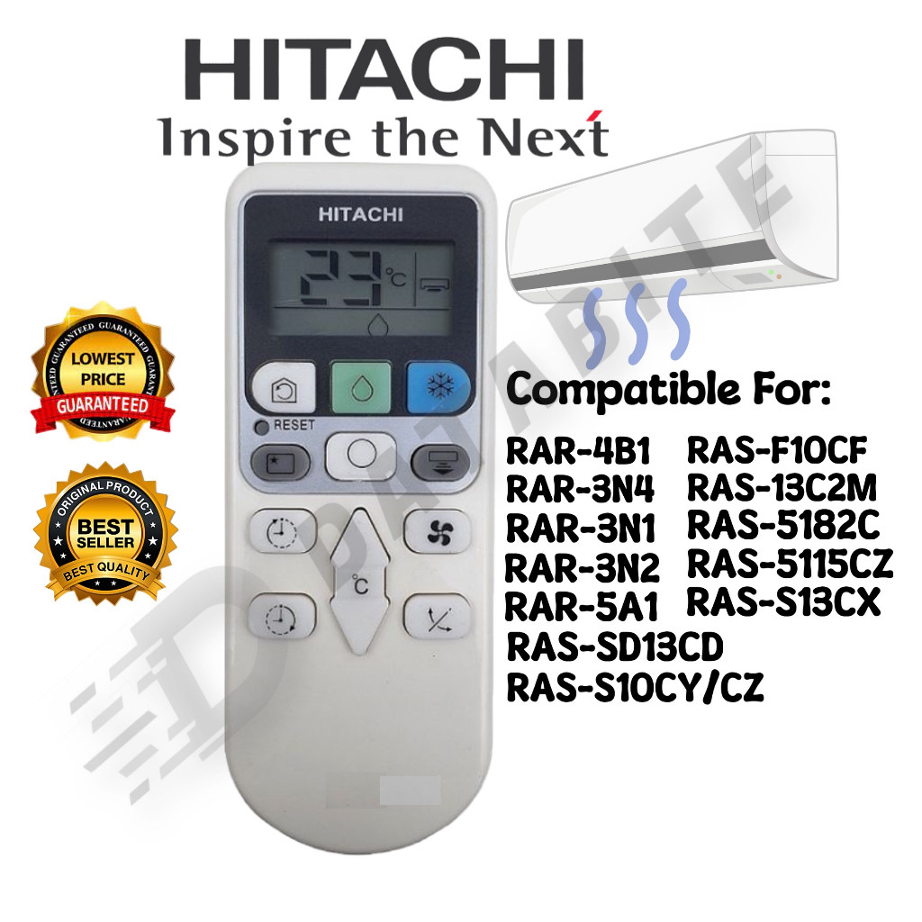 HITACHI Air Cond Remote เครื่องปรับอากาศเปลี่ยนรีโมทคอนโทรล AR-3NA Alat Kawalan Jauh Hitachi Univers