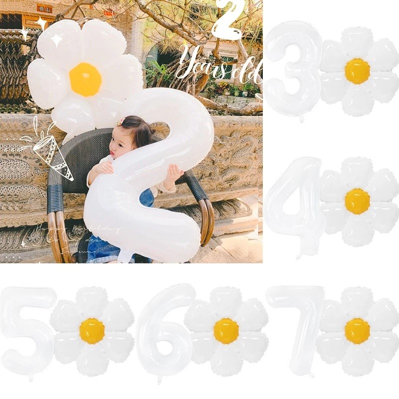32นิ้วจํานวนบอลลูนตกแต่งงานเลี้ยงวันเกิดจํานวนดอกไม้อลูมิเนียมฟิล์มบอลลูน