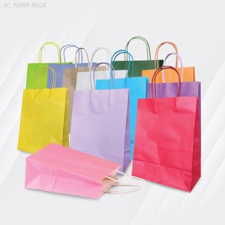 SC Paper-Pack ถุงกระดาษสี ถุงกระดาษคราฟท์ (แพ็ค 12 ใบ)