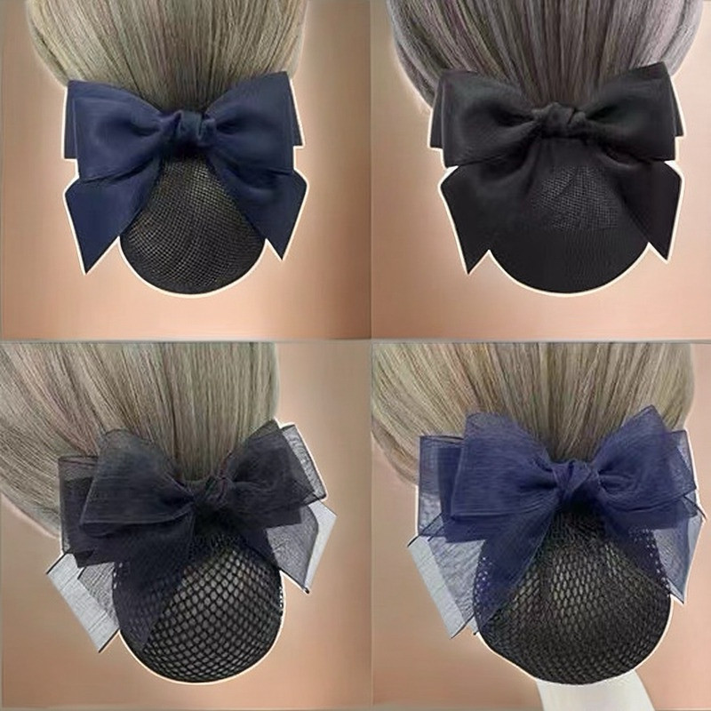 Moudah Hairnet Clip Nurse Hairnet Ribbon Flight Attendant Hair Bun Women Cool