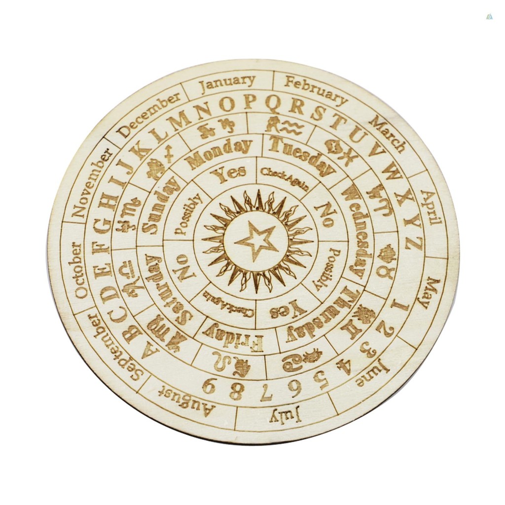 Star Pendulum Board ไม้ Dowsing Divination Board รอบ Metaphysical ข้อความ Board Witchcraft Wiccan แท่นบูชาเริ่มต้น Witchcraft Supply
